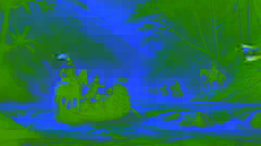 Spanish conquistadors navigating treacherous jungle rivers in search of El Dorado