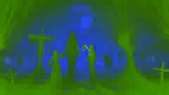Eliska and Jakub confront the Bubak beneath twisted willows by moonlight