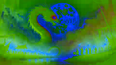 La silueta de la serpiente Bakunawa eclipsa la luna mientras los aldeanos tocan gongs de bambú.