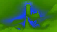 Alte Gravur im Stil des 19. Jahrhunderts der ersten Sichtung der „Leuchtturm-Dame“ in der Nähe des Leuchtturms von Albany