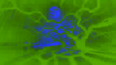 Una luna espectral filtra su luz a través de las ramas de los sauces, proyectando sombras alargadas que cruzan la orilla del río.