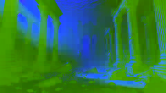 The ruins of Atlantis submerged underwater, illuminated by sunlight with fish swimming among the ancient structures.
