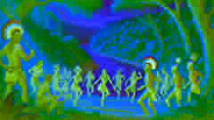 Pueblos indígenas del Amazonas realizando una danza tradicional.