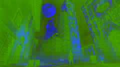 A ghostly figure of Giotto's spirit appears at night on the scaffolding of the Bell Tower as Luca watches in fear.
