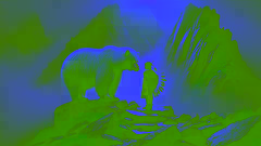 A young Native American boy meets the massive white Spirit Bear on a misty mountain summit.