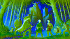 Culhwch y sus compañeros se enfrentan al gigante Ysbaddaden.