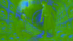 Montresor kettet einen verwirrten Fortunato an die Wand der Krypta, während im Hintergrund verstreute Knochen liegen.