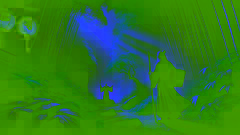 A farmer encounters a mystical monk in a bamboo forest under a canopy of sunlight during his journey.