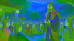 Liu Wei se dirige a los aldeanos reunidos, compartiendo su visión sobre el Qilin en la antigua China.