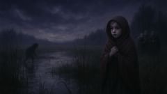 La Ajatar se esconde donde la tierra cultivada se disuelve en turba; su sombra es larga y ambigua en la orilla del agua.
