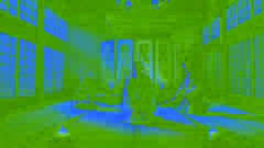 Lord Asano prepares for seppuku in a solemn Edo chamber