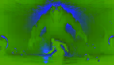 Underwater, Kibamba reaches for the glowing heart of the Crocodile King while the beast looms above, jaws slightly open.