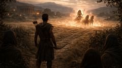 A exigência de Anat ao pôr do sol: um encontro tenso em um campo que separa a vontade dos mortais da vontade divina.