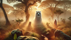 Redeemed Ao Ao spirit in Paraguayan forest at dawn with gentle mist.