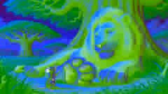 Mosi, the mouse, accidentally stepping on Leo's paw while he sleeps under a baobab tree.