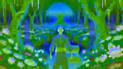 Hasan Kachal, bald and determined, standing in awe at the clearing of the enchanted garden.