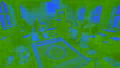 A 17th-century printing press at work in a dim room, with manuscripts and a scholar in the background.
