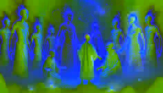  Bakar stands in a misty realm, surrounded by glowing ancestral spirits as his grandmother steps forward to deliver a sacred message.