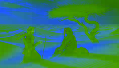 Bakar listens to the blind sage’s riddle under an acacia tree in the vast desert, as the wind carries ancient whispers.