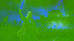 Le Loi liderando as tropas com uma espada brilhante durante a batalha final em Dong Quan