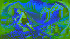 Hercules diverting rivers to clean the Augean Stables, washing away years of accumulated filth.