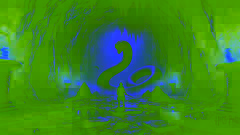 Harry faces a large serpent in a dimly lit underground cavern, holding a sword.