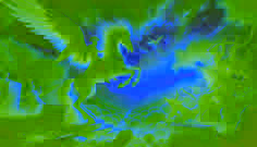 Belerofonte montando a Pegaso en una batalla climática contra la Quimera que escupe fuego.