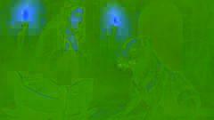 Lady Elinor enfrentándose a Beth Gellert en la cámara iluminada por velas.