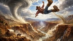 Golpeó con tanta fuerza que creó un cañón, y la lluvia que trajo formó un río.