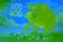 La primera y escalofriante visión del Boo Hog emergiendo de los campos brumosos de Texas.