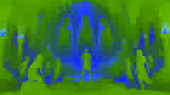 Evander faces judgment from the Erinyes in the underworld as they deliberate his fate, with spirits watching in anticipation.