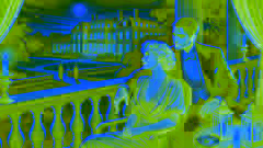 John and Kismine share a quiet moment on the mansion’s balcony under the moonlit sky, torn between love and secrets.
