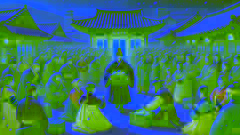 Jin comparte el tesoro con los aldeanos.