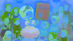 Fancy Nancy presenta un magnífico libro de glosario en una gala extravagante llena de decoraciones relucientes.