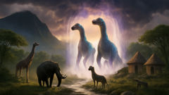 L’arrivée des Chitauri dans un paysage primordial de l’Afrique australe, parsemé de rivières et de forêts.