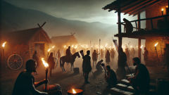 Assembly of heroes gathered at the edge of Calydon for the Calydonian Hunt