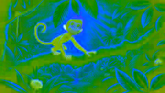 Curious George explores lush jungle canopy