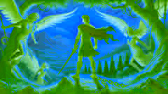 Evander stands free, looking out over Greece's hills as the Erinyes watch from a distance, now protectors of balance.