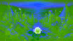 Die Cherokee-Volksgruppe, die ihr neues Land erreicht, mit einer blühenden Cherokee-Rose im Vordergrund.