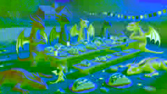 Los dragones se relajan en el patio trasero después de un banquete de tacos, descansando cómodamente mientras Tom los observa con una sonrisa.