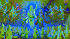 Los Devas se erigen triunfantes con el néctar de la inmortalidad, mientras los Asuras se retiran en derrota.