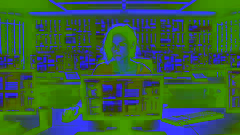 Lisbeth Salander trabaja en múltiples pantallas de computadora en una oficina de alta tecnología durante su última operación de hackeo.