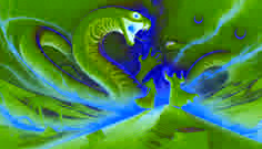 Zarah and Idris fight a massive shadow serpent under a starry sky, using light and incantations to combat the creature.