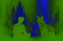 Mixed-reality crystalline forest representing the Data Canopy