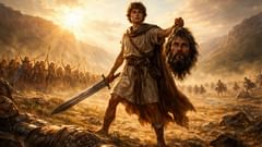 La propia espada del gigante le cortó la cabeza; la victoria pertenecía a la fe, no a la fuerza.