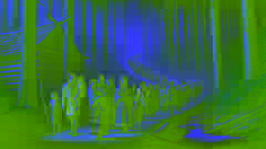Die Cherokee-Volk geht durch einen dichten Wald und begibt sich auf den Pfad der Tränen.