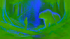  Aiden and Yetsa, the Spirit Bear, help rescue a hunter trapped under a fallen tree in the dense forest.