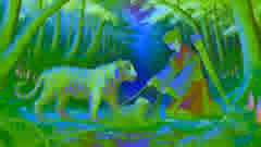 Jin rescata al tigrecito de la trampa de un cazador.