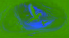 Bellerophon sur Pégase s'élève au-dessus des terres brûlées de Lycie, s'approchant de la Chimère près de sa grotte sombre.