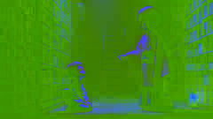 Haruka trouve le Zashiki-warashi en larmes, assis sur le sol de la sombre storeroom, semblant fragile et plein de chagrin.